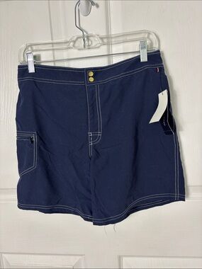 New Core Navy Blue Lined Board Shorts with Contrast Stitching Size Small Beach